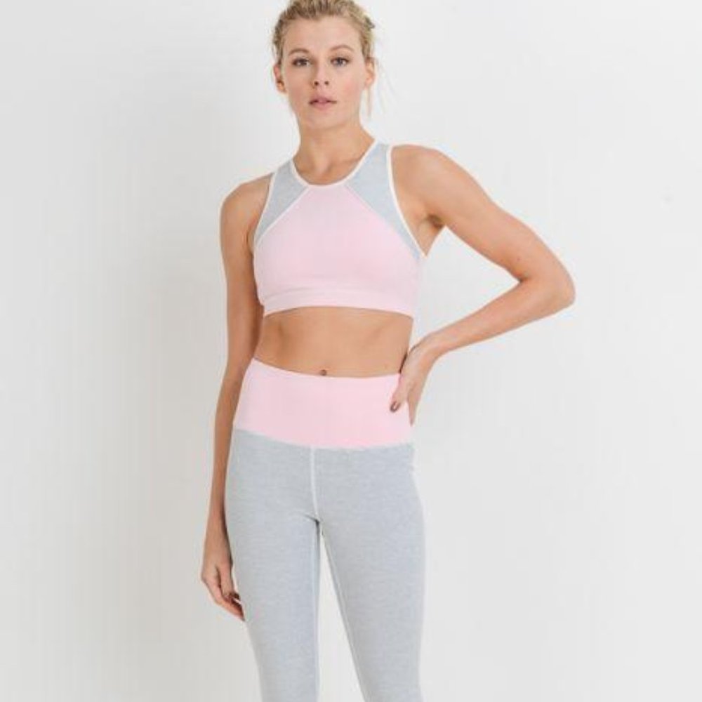 Pastel Colorblock Sports Bra